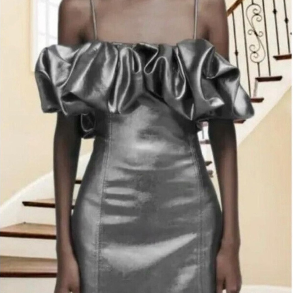 Zara Strapless Metallic Dress
